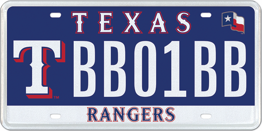 Texas Rangers License Plate